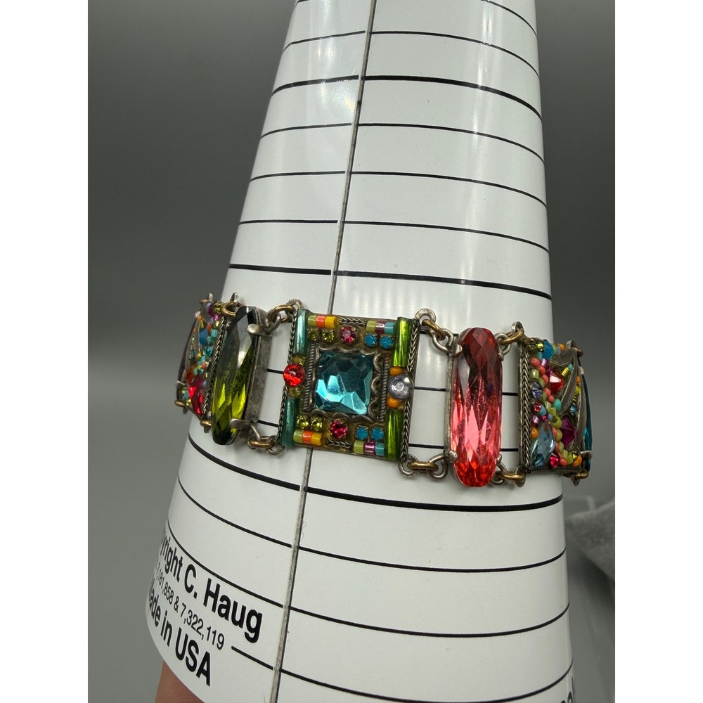 Firefly Luxe Collection Multicolor Crystal Mosaic Bracelet & Earrings Set #1088 - Picture 9 of 10